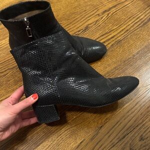 Elegant Black Textured Ankle Booties